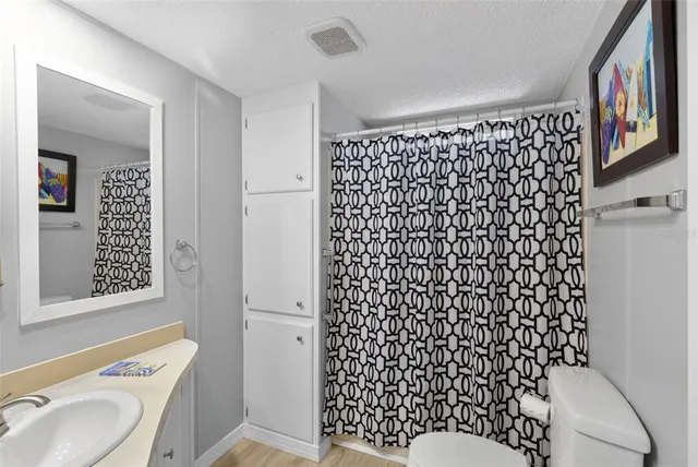 an aerial view of a house with a garden