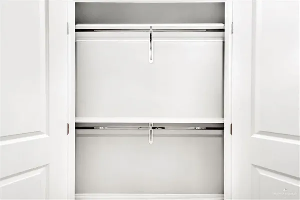 a close view of a closet