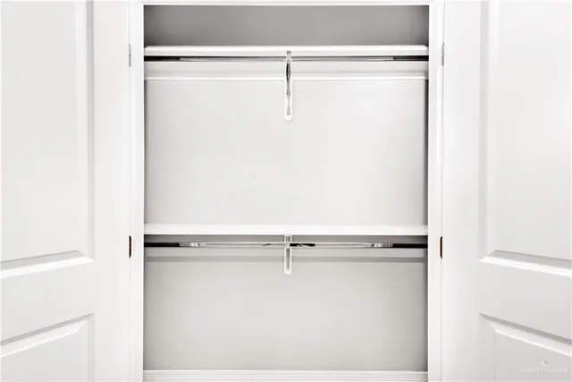 a close view of a closet