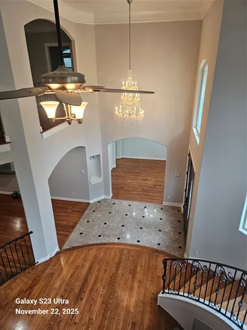 a view of staircase with a rug