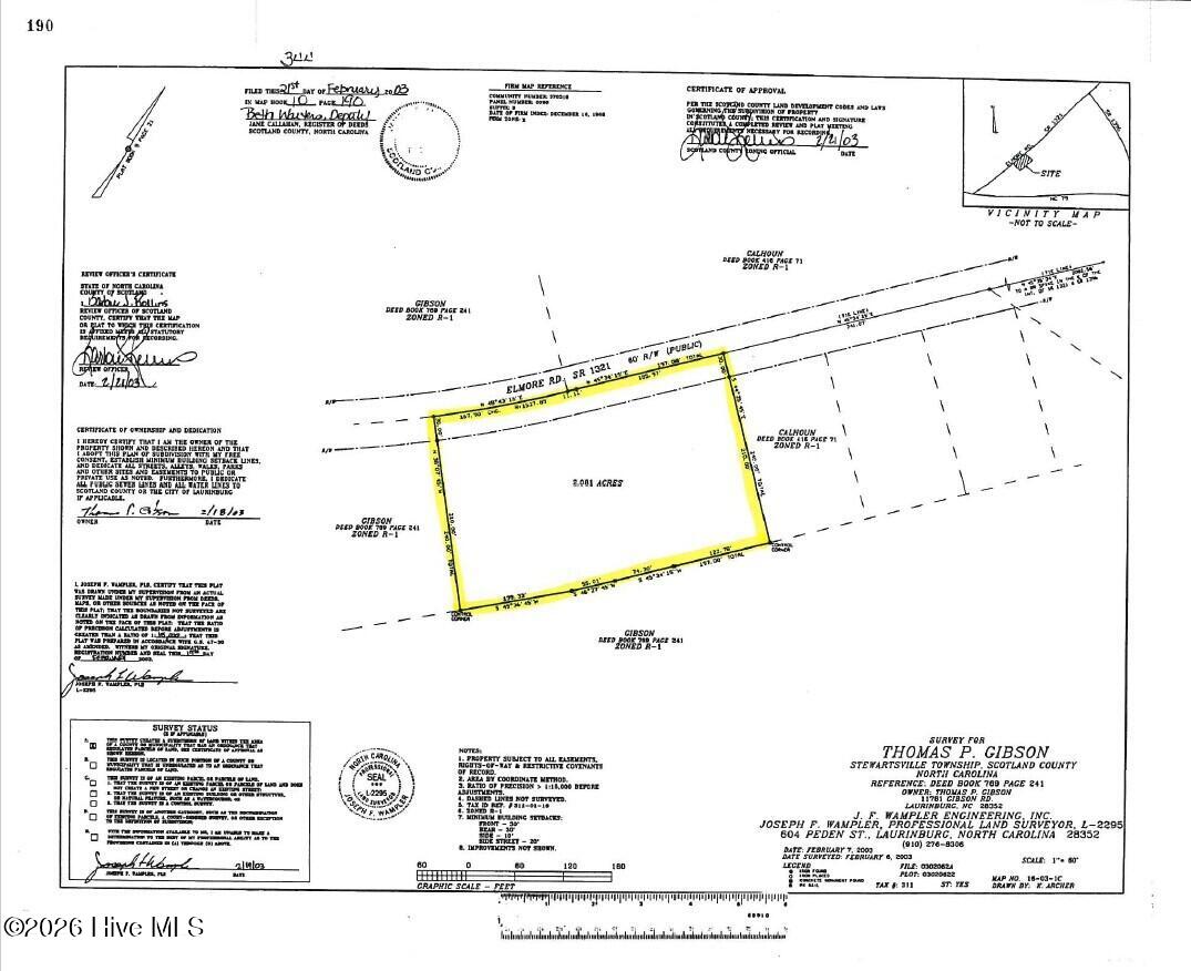 15181 Elmore Road Laurinburg, NC 28352 - Photo 2 of 11 Highlighted Plat
