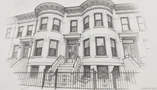 front view of a white building