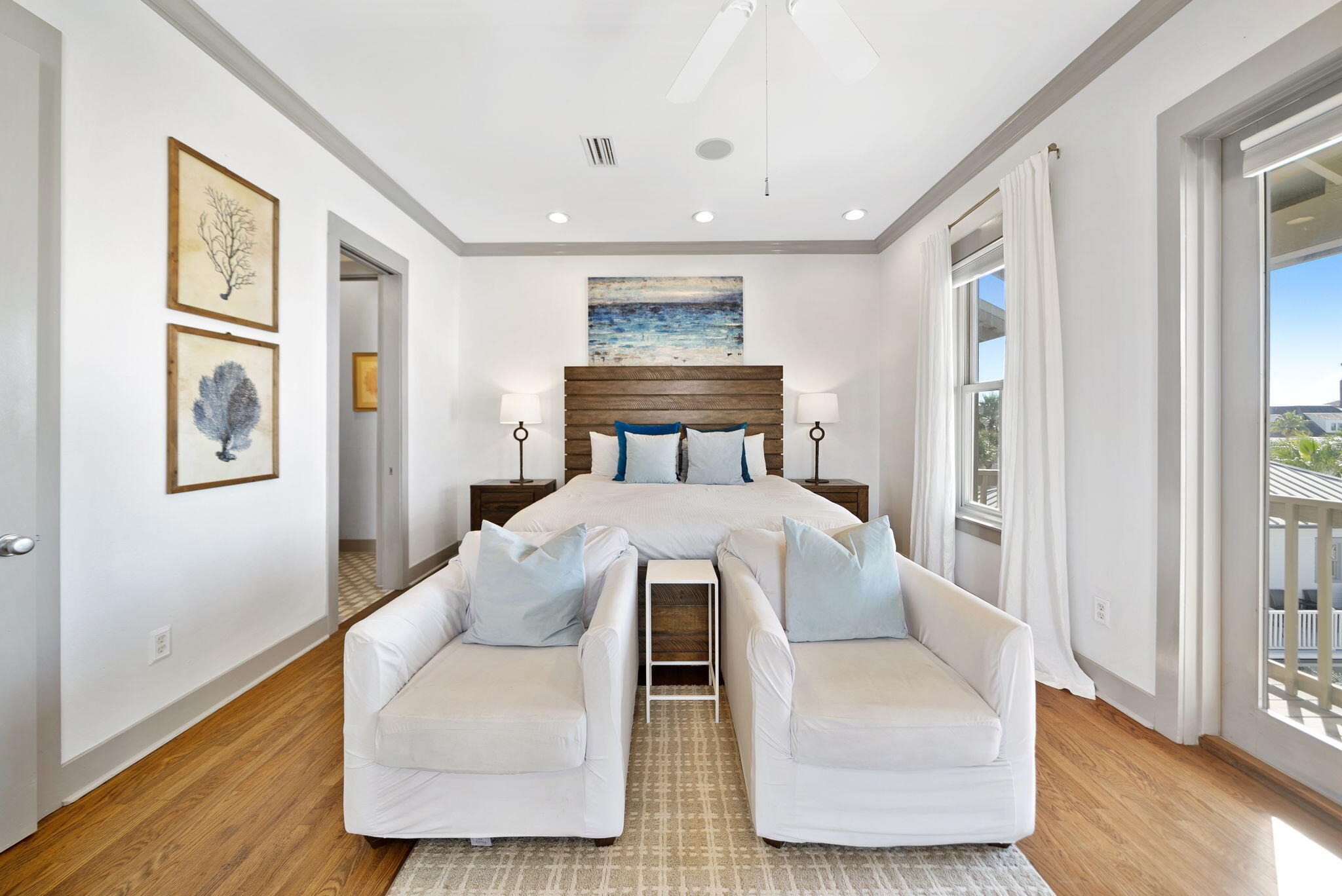 10140 East County Highway 30A, Unit 2 Inlet Beach, FL 32461 - Photo 12 of 92 a bedroom with a bed and wooden floor