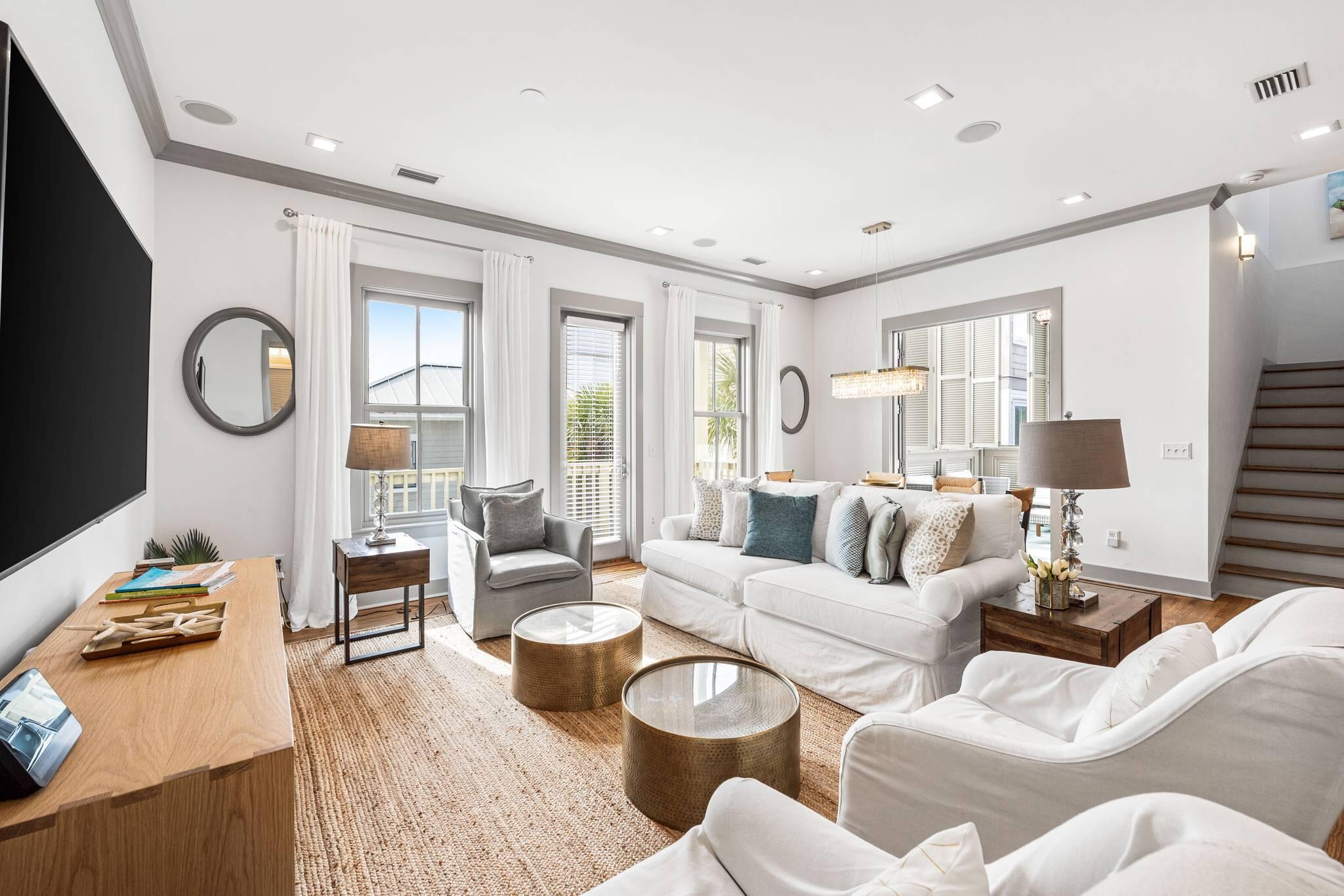 10140 East County Highway 30A, Unit 2 Inlet Beach, FL 32461 - Photo 26 of 92 a living room with furniture and a large window