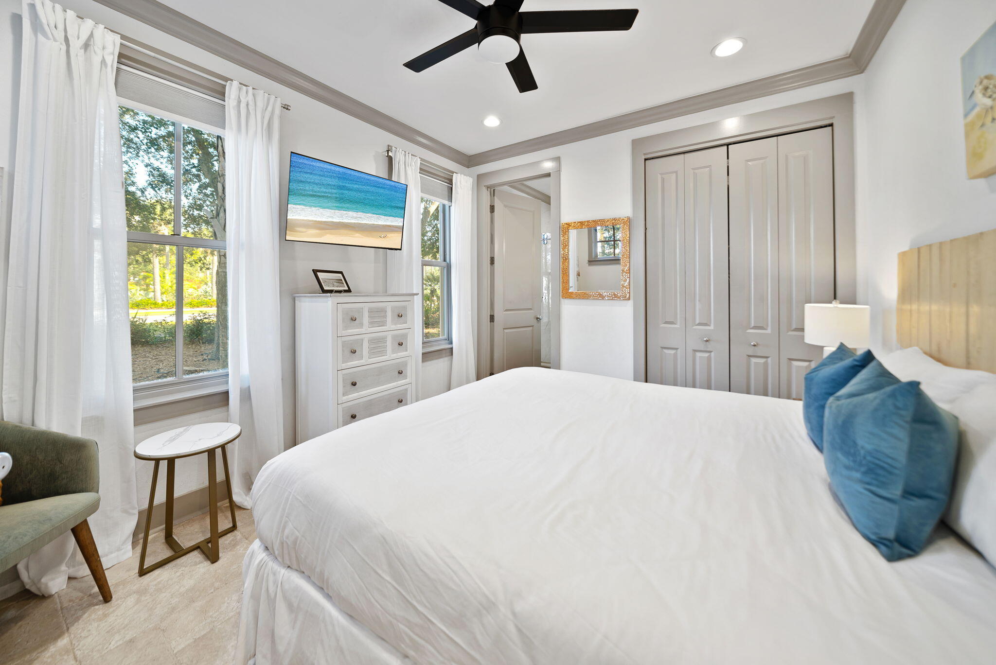 10140 East County Highway 30A, Unit 2 Inlet Beach, FL 32461 - Photo 51 of 92 a bedroom with a bed dresser and a window