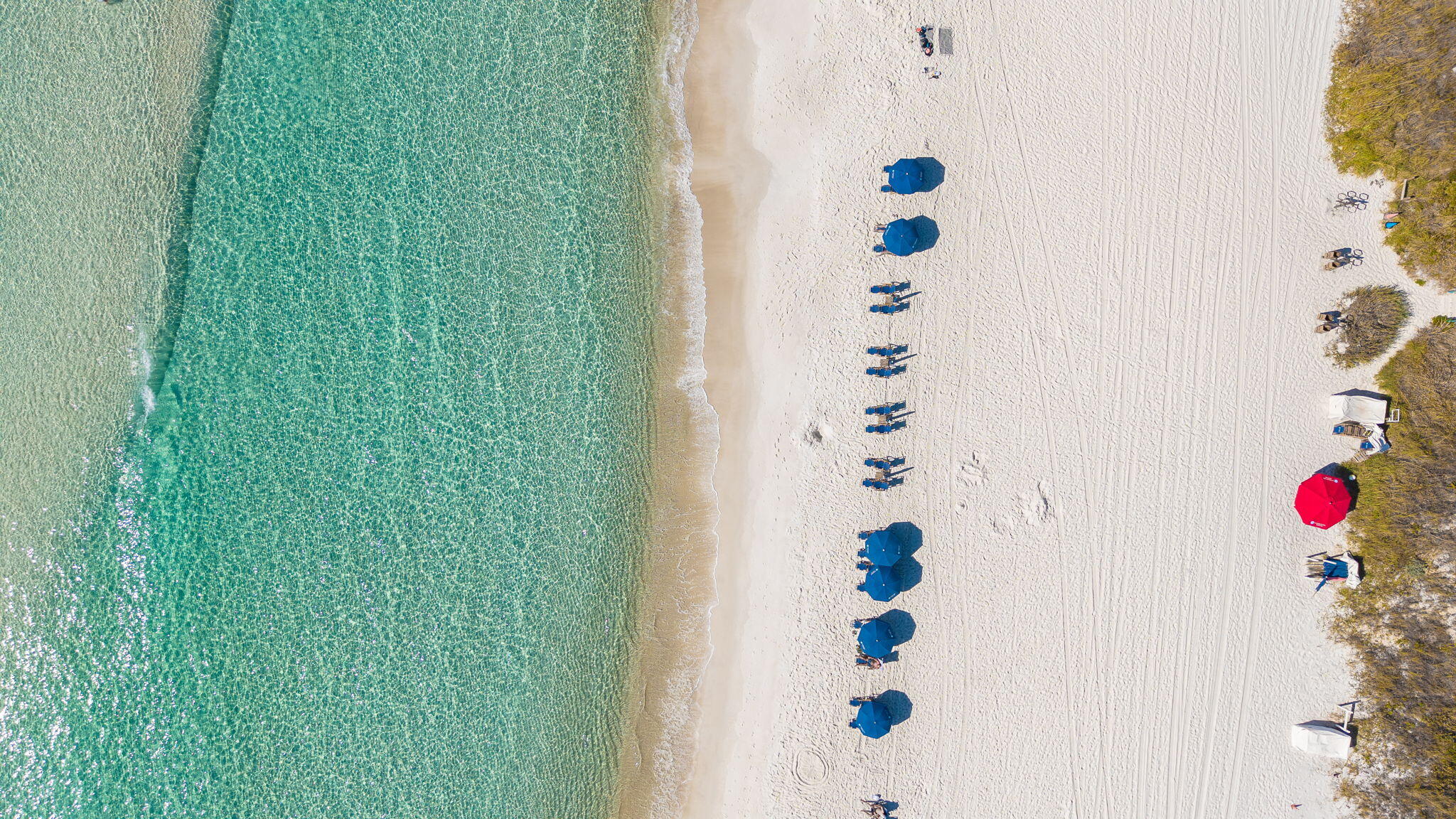 10140 East County Highway 30A, Unit 2 Inlet Beach, FL 32461 - Photo 75 of 92 a bathroom with a shower curtain and a sink