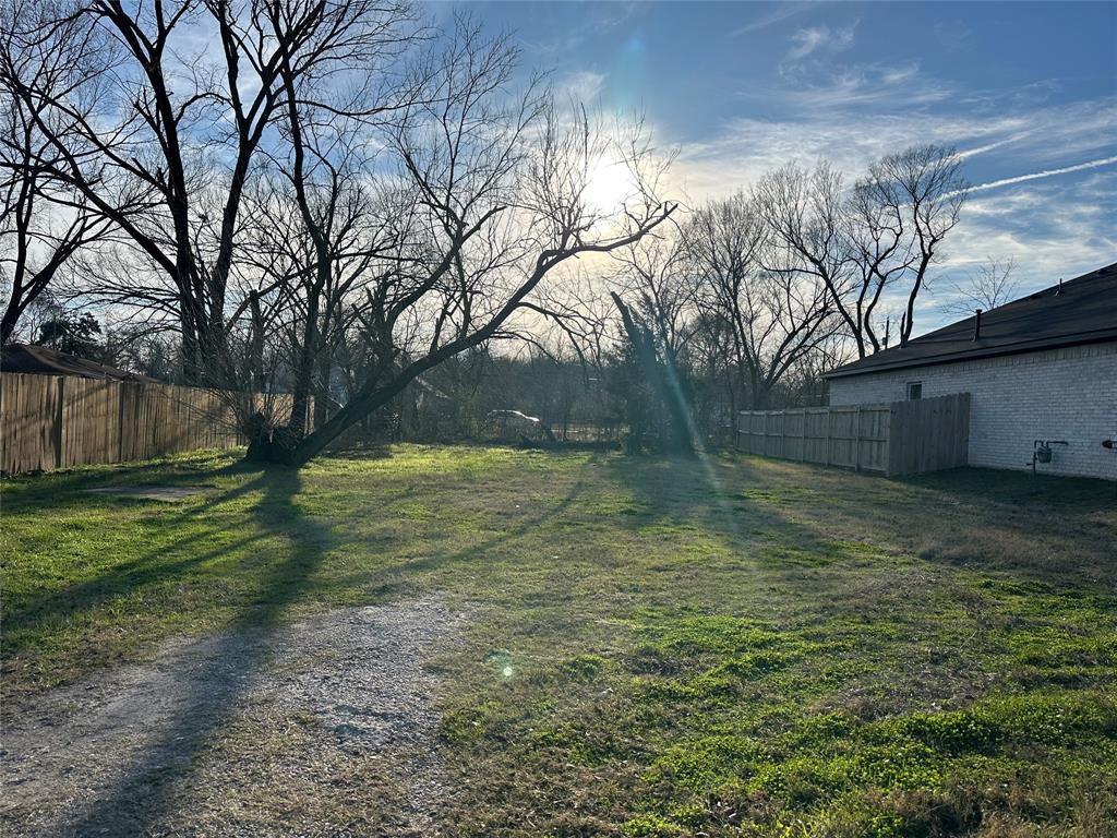 a view of backyard with green space