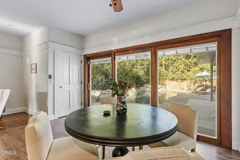 a view of entryway with wooden floor