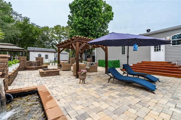a outdoor space with a patio