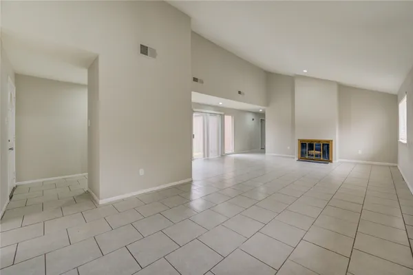 an empty room with a natural light