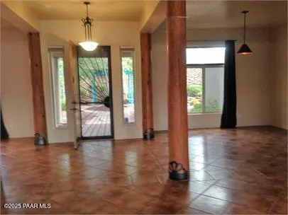 a close view of a fireplace