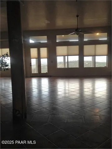 a view of a glass door with a from a window