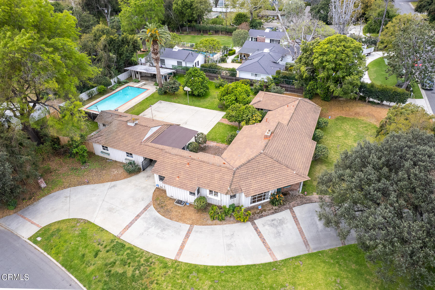 3570 Lombardy Road Pasadena, CA 91107 - Photo 6 of 45 an aerial view of a house with a garden and lake view