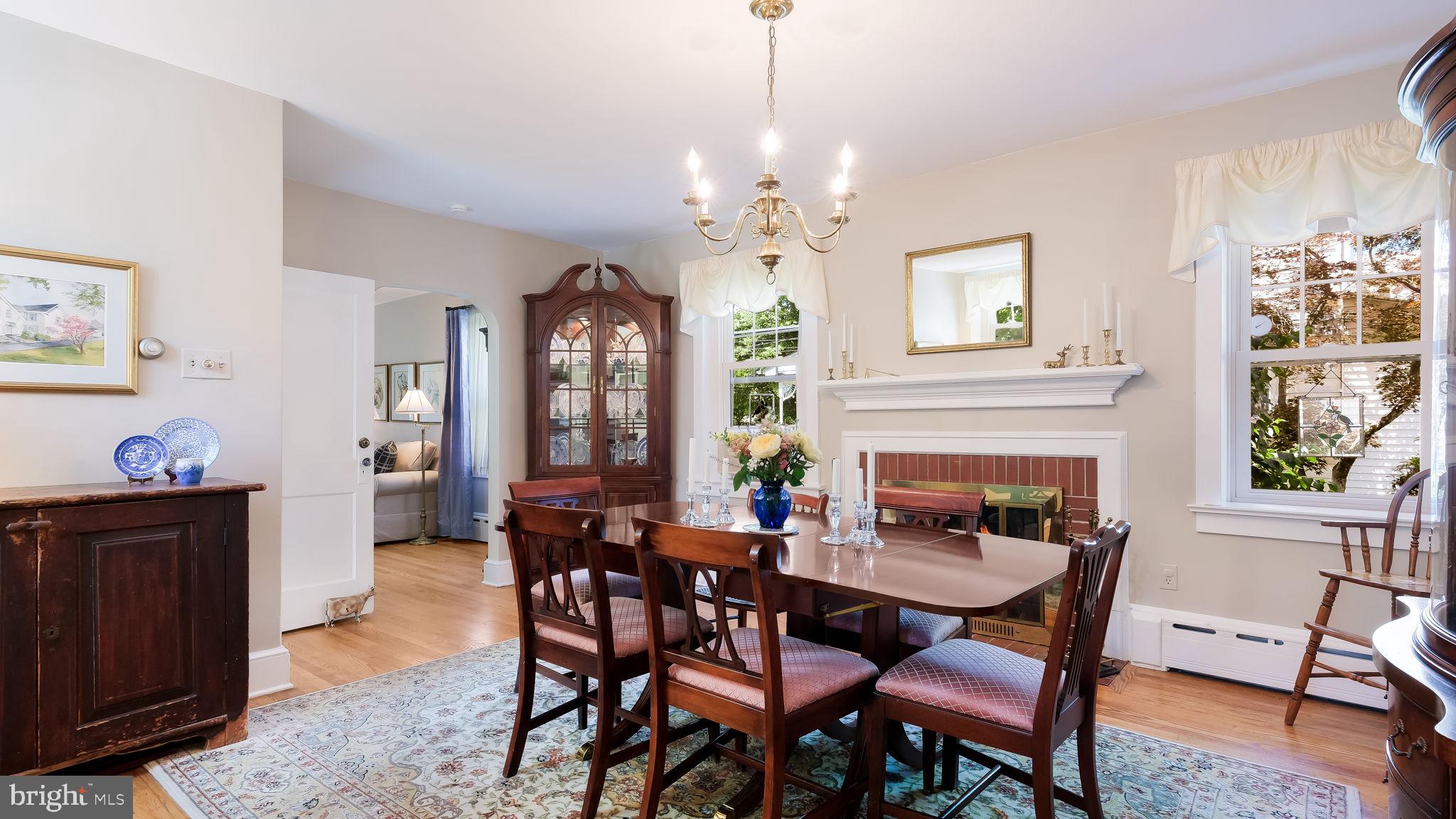 113 Iron Hill Road Doylestown, PA 18901 - Photo 26 of 47 A Dining Room with a FIREPLACE for Thanksgiving!