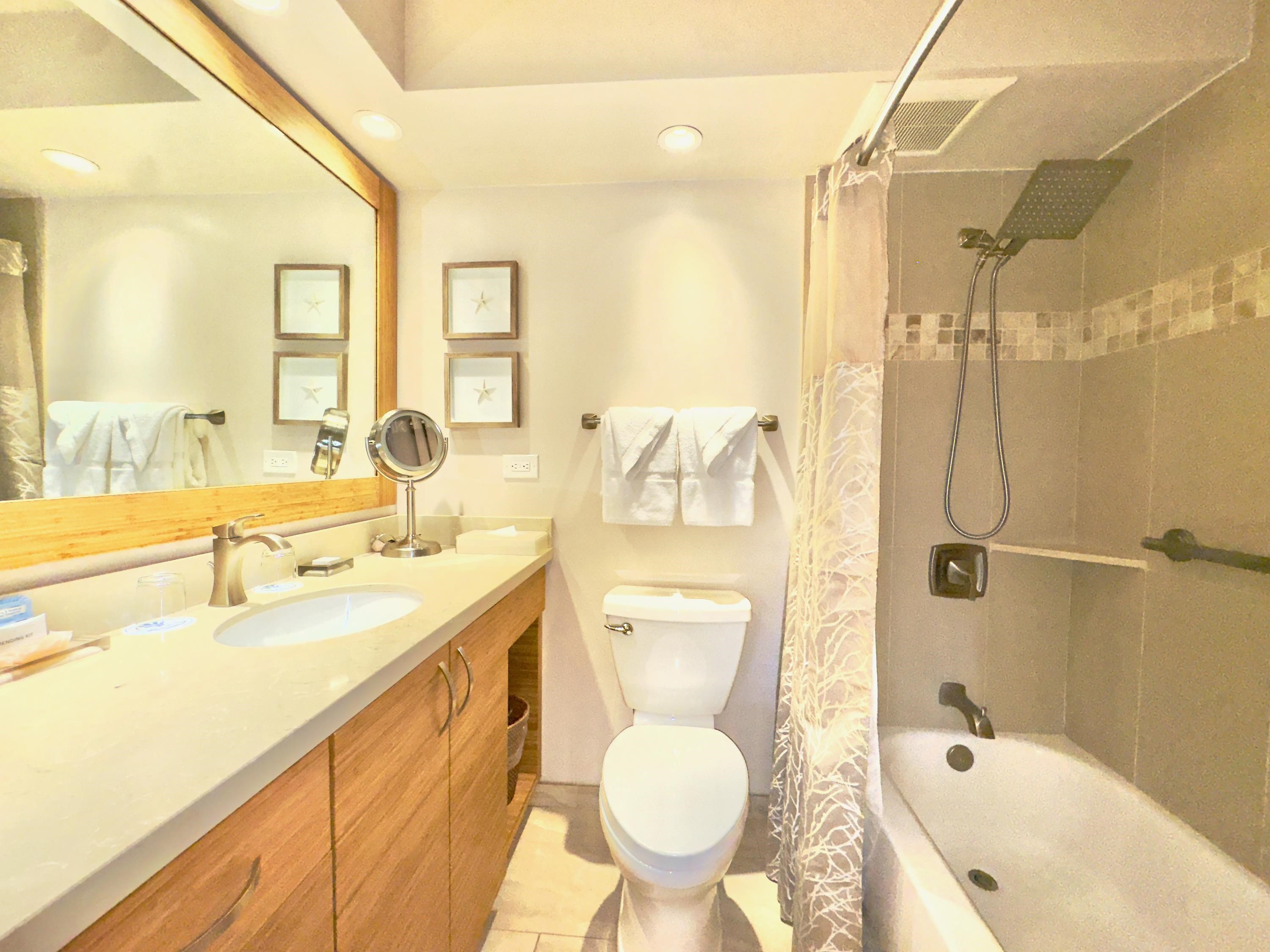 2960 South Kihei Road, Unit 209 Kihei, HI 96753 - Photo 27 of 43 a bathroom with a granite countertop sink toilet and shower