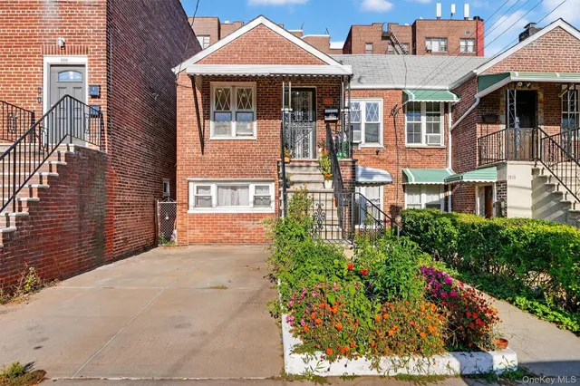 front view of a brick building