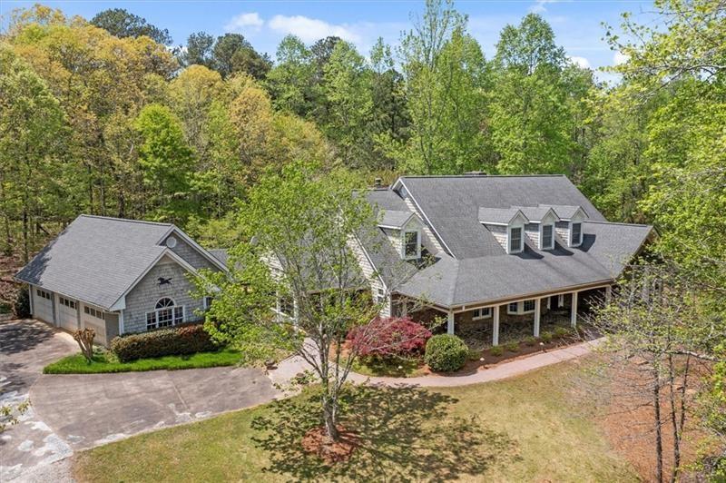an aerial view of a house
