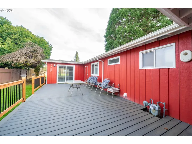 a view of an outdoor space and swimming pool