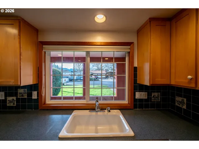 a living room with a large window