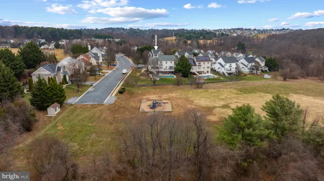 a view of a lake in middle of the town
