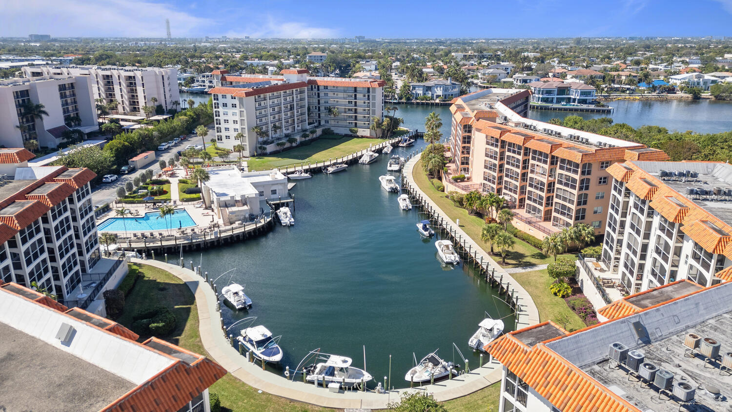 2871 North Ocean Boulevard, Unit V443 Boca Raton, FL 33431 - Photo 40 of 49 an aerial view of a house with lake view