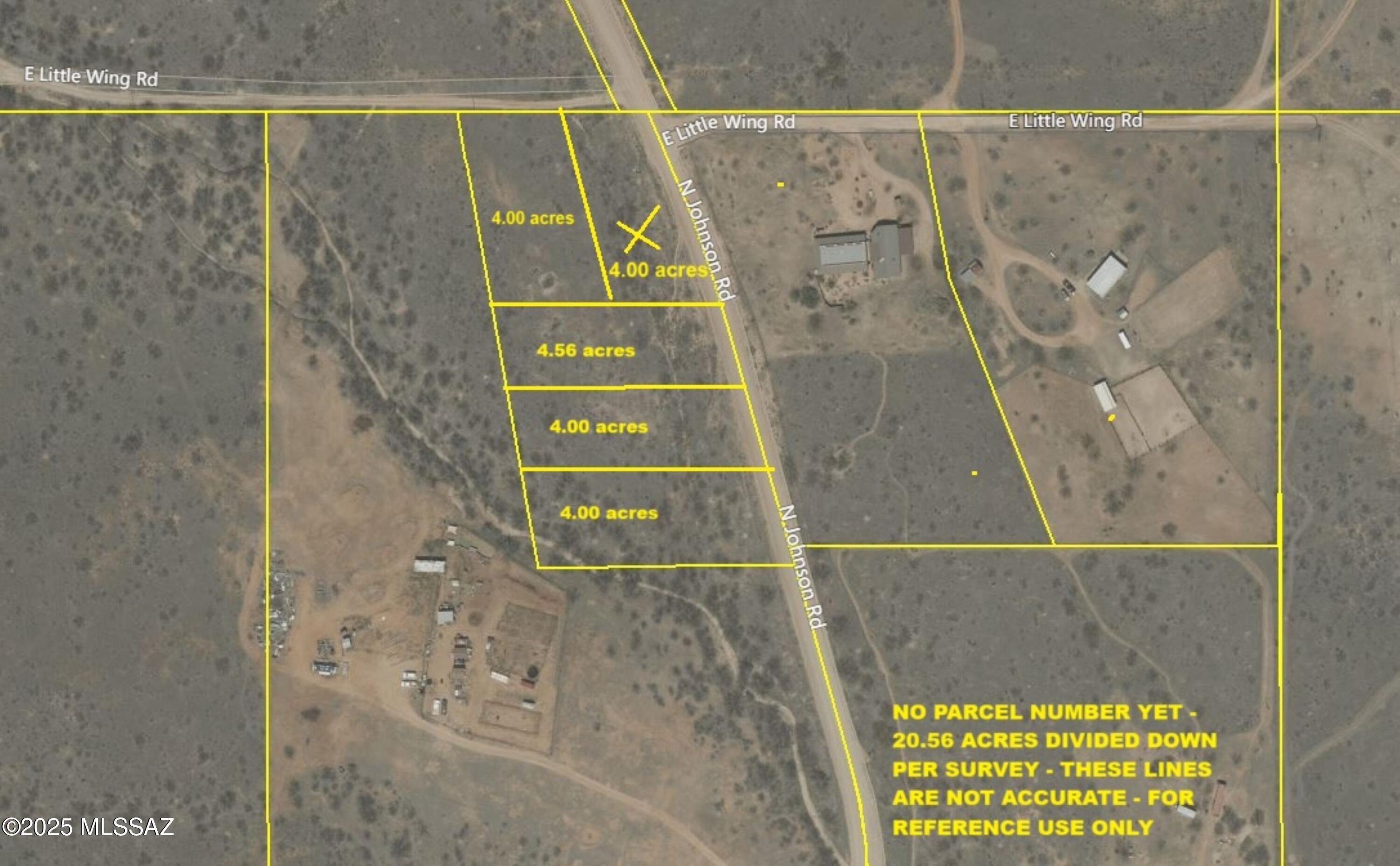 4.00-ac North Johnson Road Dragoon, AZ 85609 - Photo 4 of 31 Estimated survey split lines