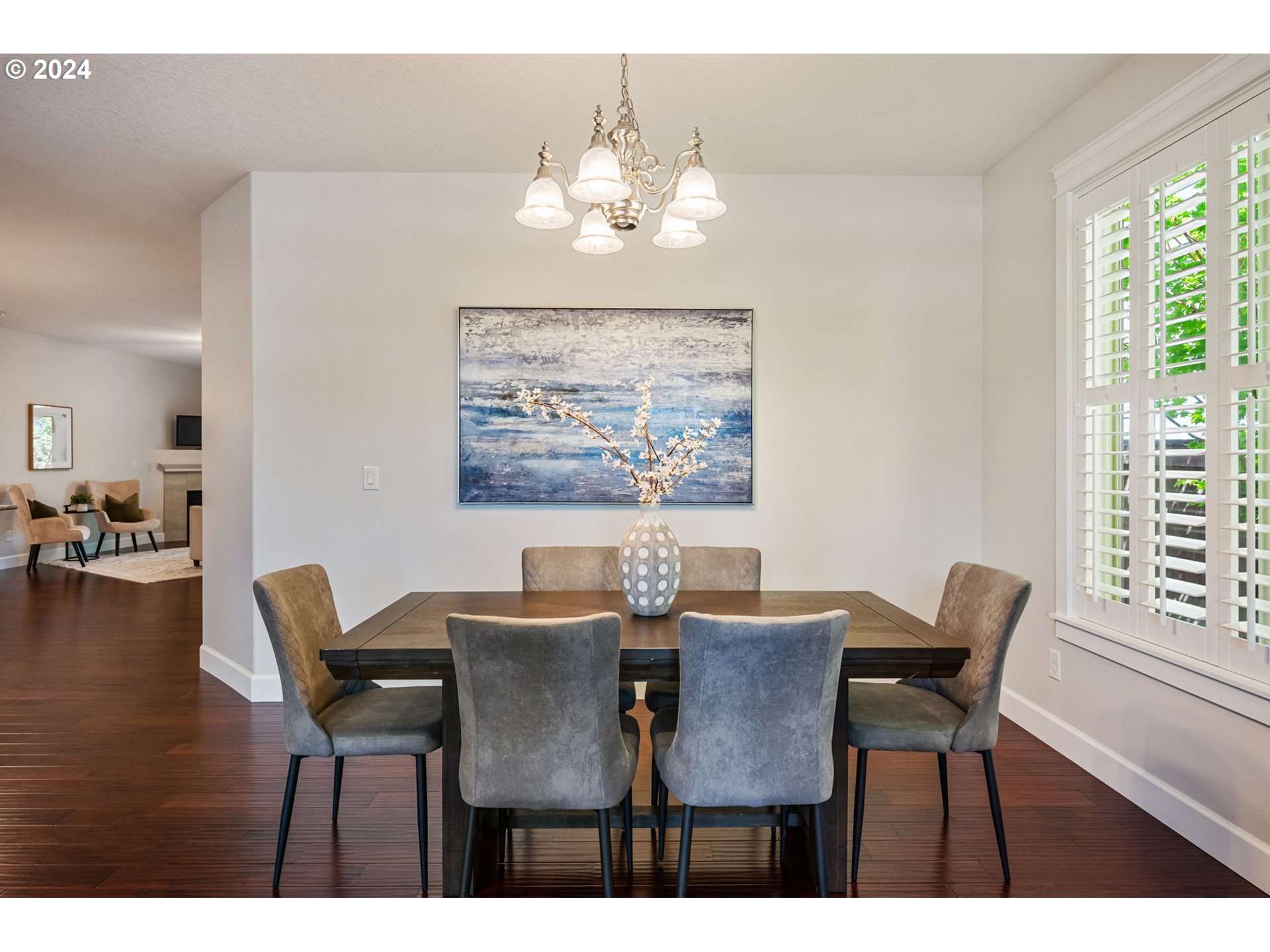 151 North 40th Avenue Ridgefield, WA 98642 - Photo 10 of 42 a view of a dining room with furniture wooden floor and a chandelier