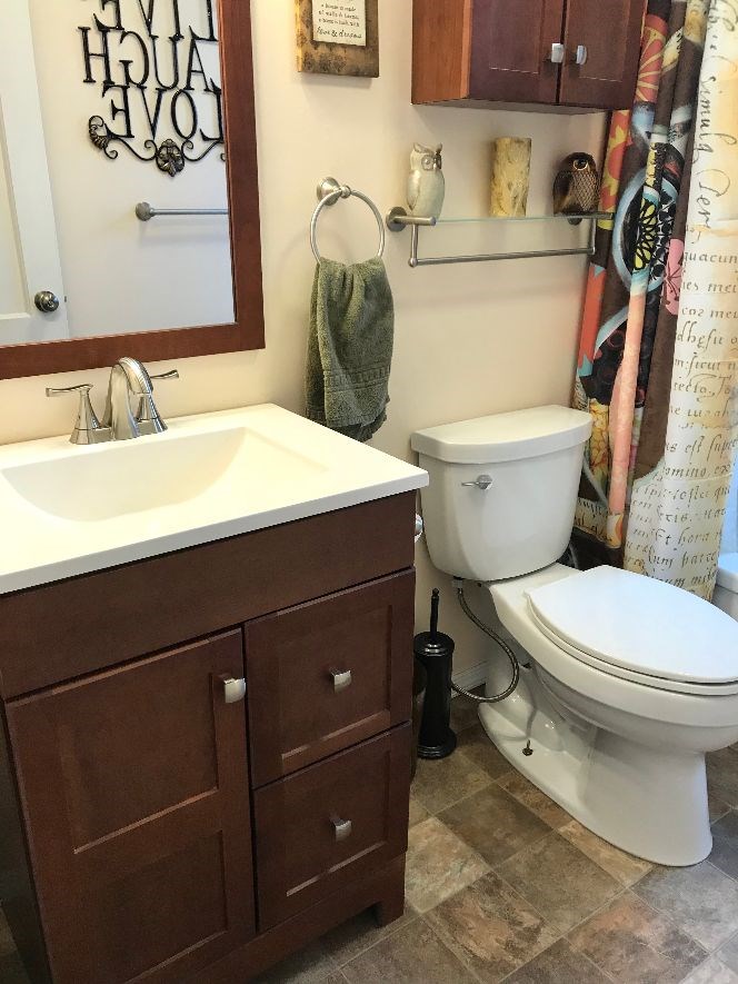 216 South Washington Street Byron, IL 61010 - Photo 22 of 25 a bathroom with a sink vanity mirror and toilet