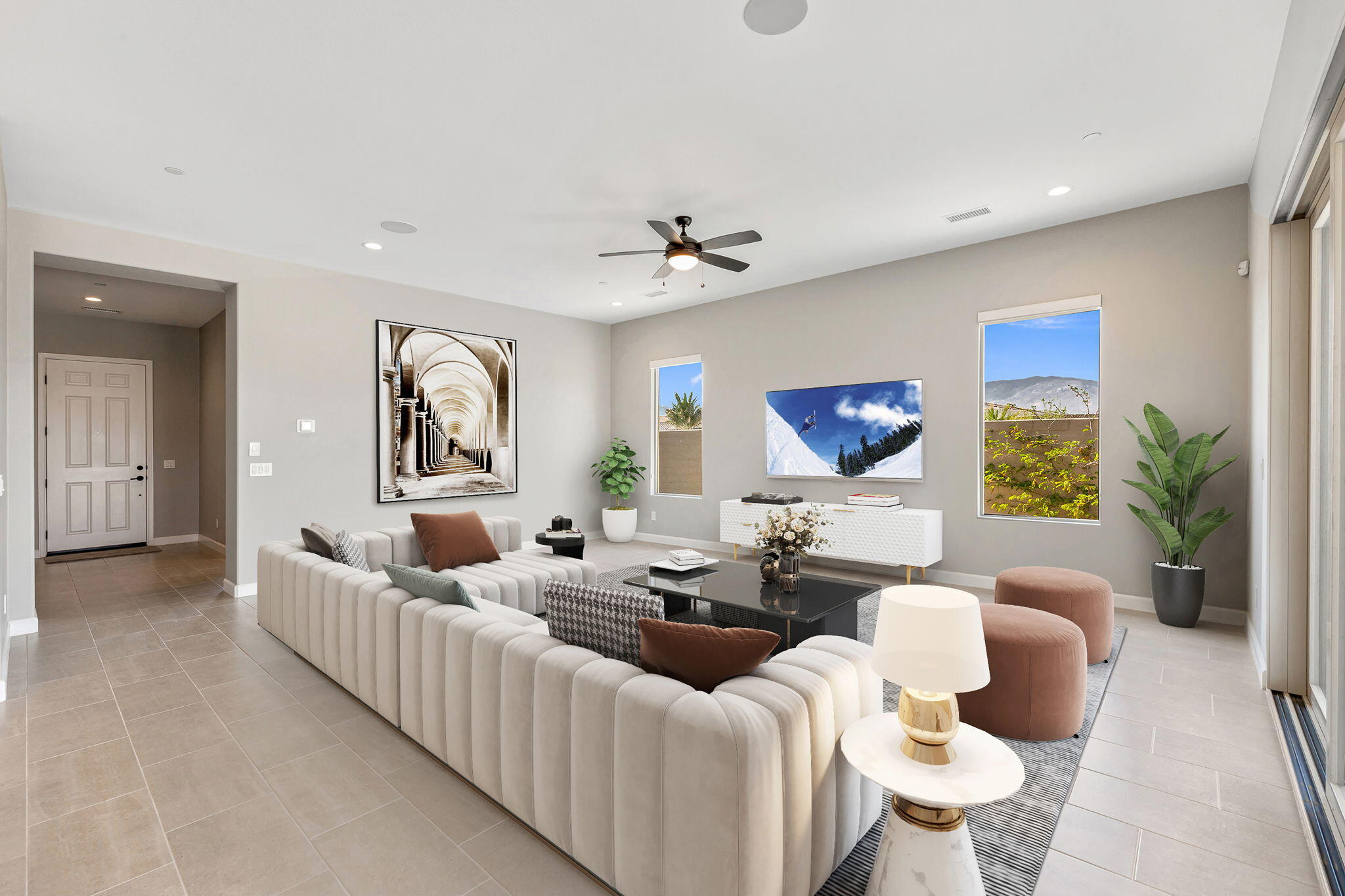 60 Prosecco Rancho Mirage, CA 92270 - Photo 14 of 48 a living room with furniture and a flat screen tv