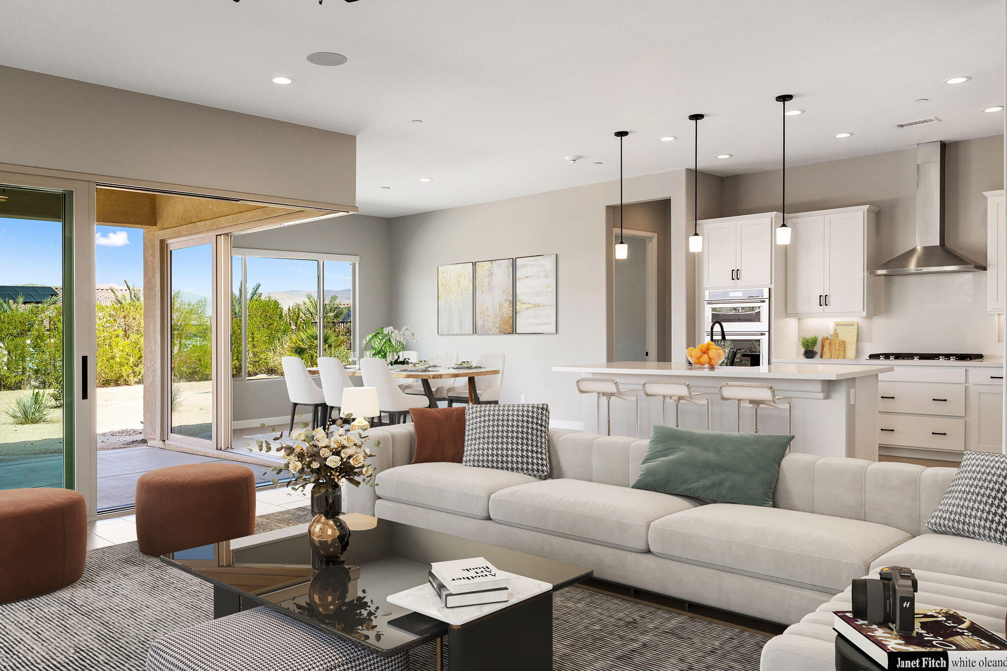 60 Prosecco Rancho Mirage, CA 92270 - Photo 18 of 48 a living room with furniture wooden floor and a large window