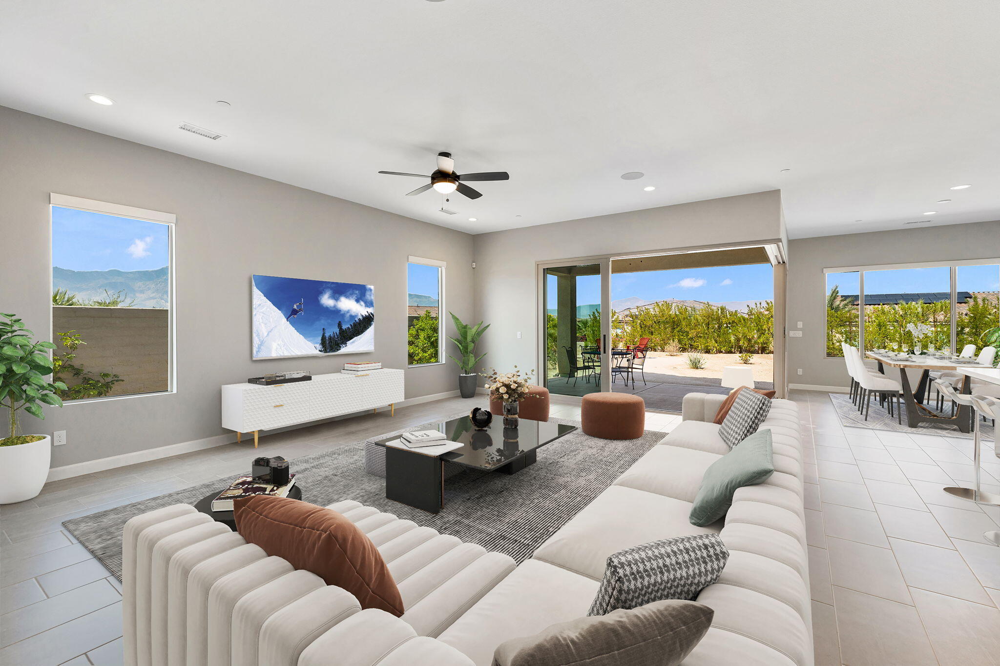 60 Prosecco Rancho Mirage, CA 92270 - Photo 23 of 48 a living room with furniture and a large window