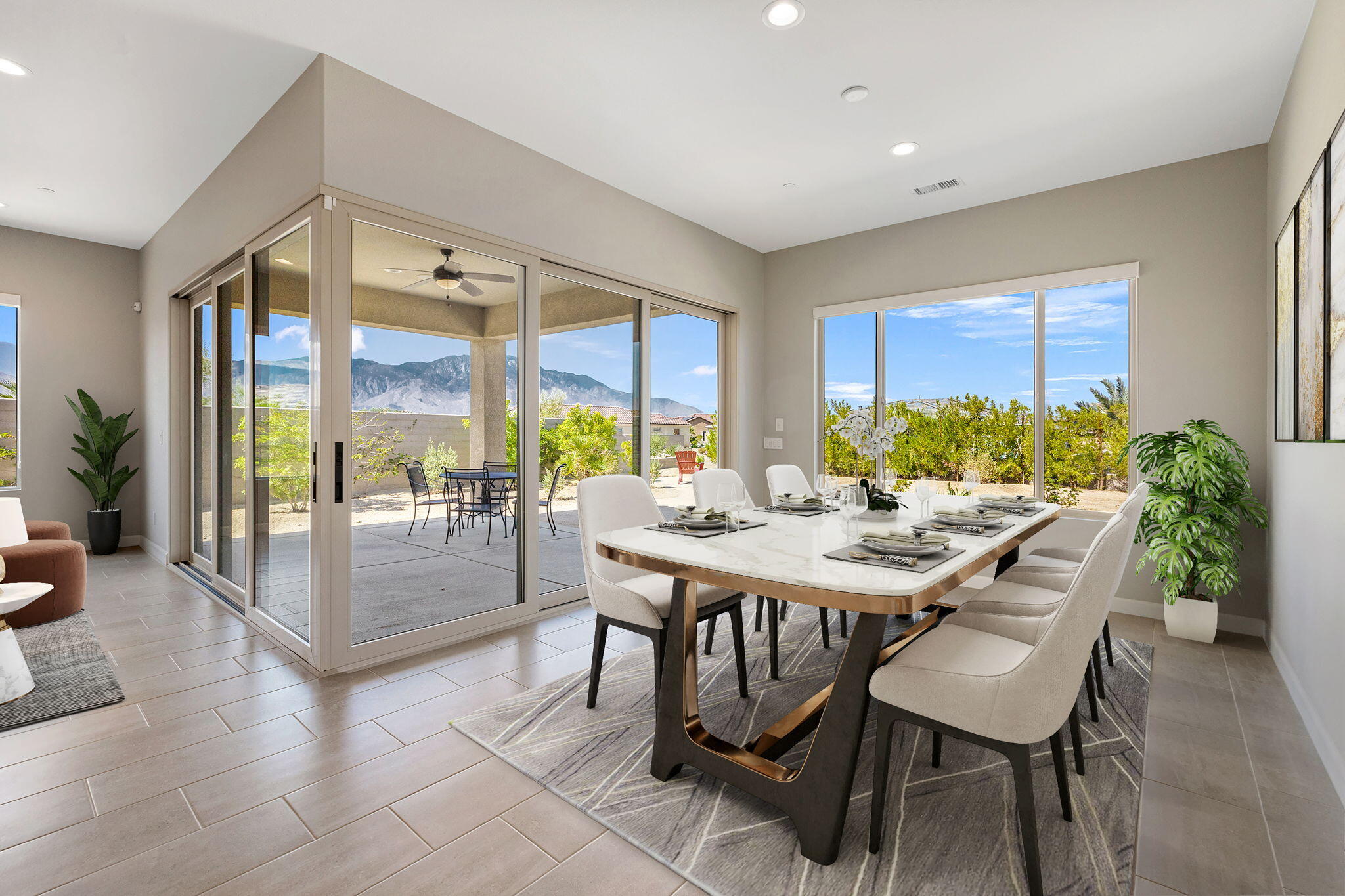 60 Prosecco Rancho Mirage, CA 92270 - Photo 25 of 48 a view of a dining room with furniture window and wooden floor