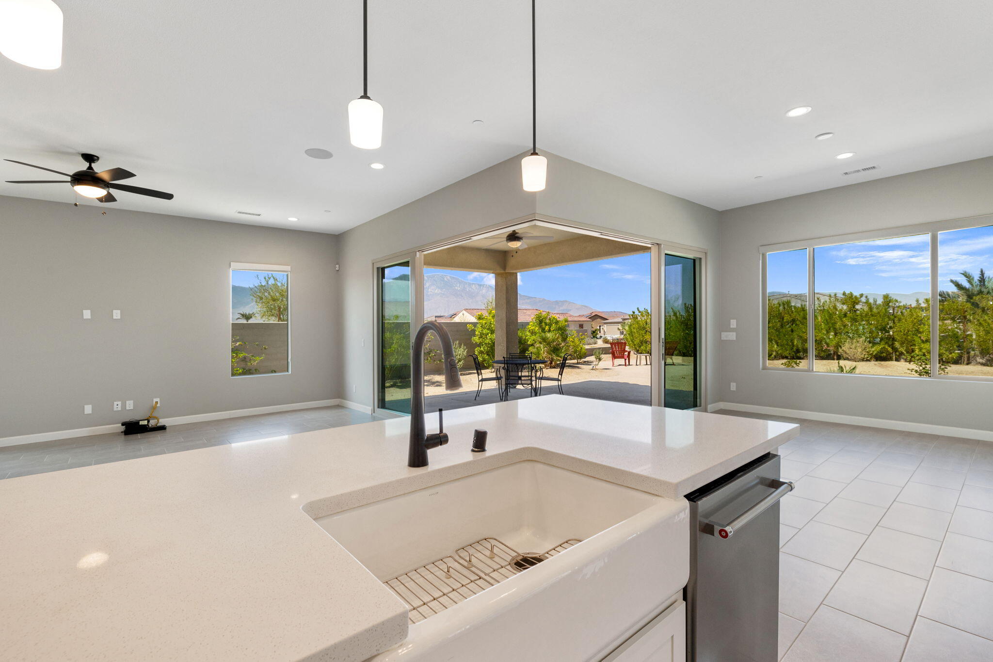 60 Prosecco Rancho Mirage, CA 92270 - Photo 29 of 48 a view of a kitchen with a sink and garden