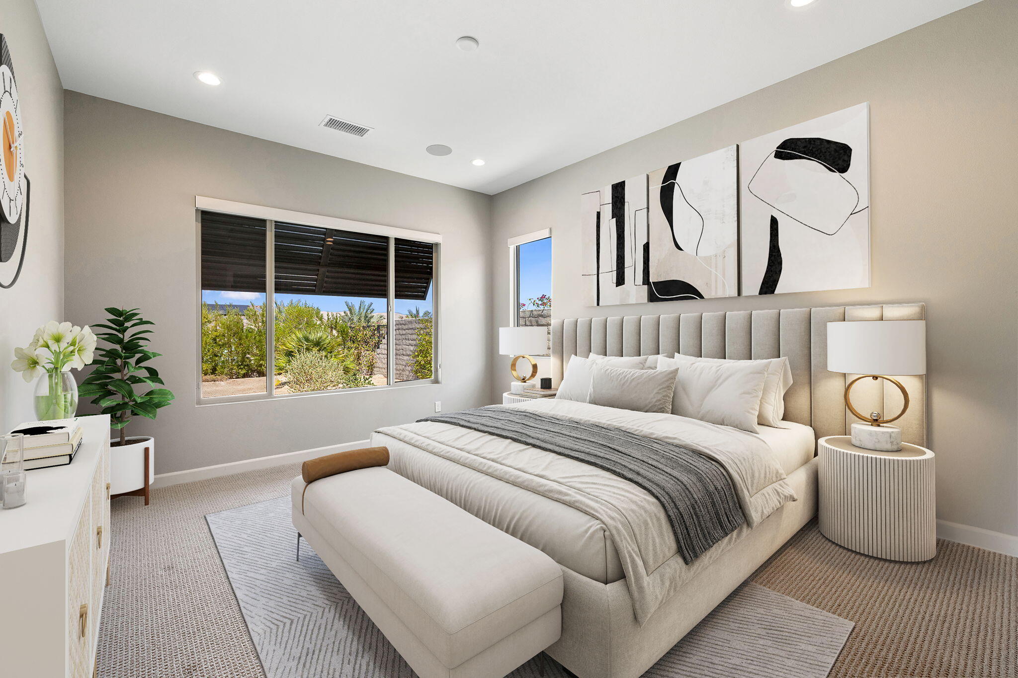 60 Prosecco Rancho Mirage, CA 92270 - Photo 35 of 48 a bedroom with a large bed and a window