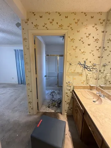 a view of a livingroom with a staircase