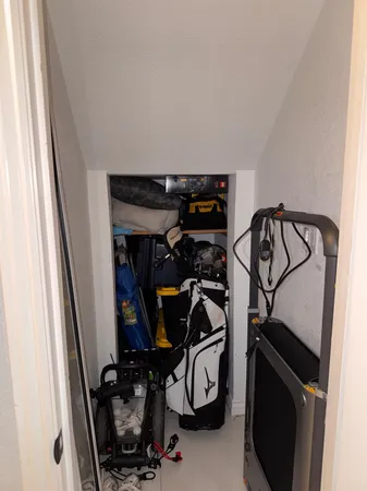 a view of a storage and utility room