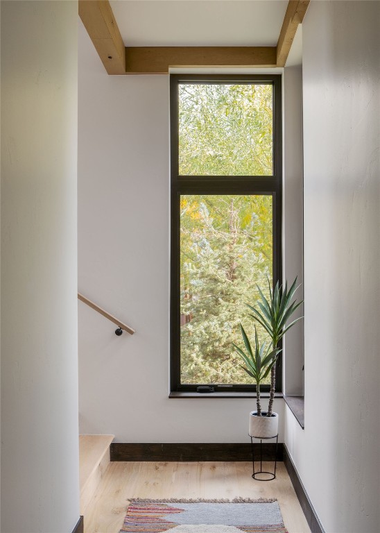 321 Riverview Way Steamboat Springs, CO 80487 - Photo 11 of 50 a view of small space with wooden floor and a window