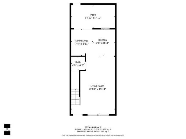 a picture of a bench in front of a door