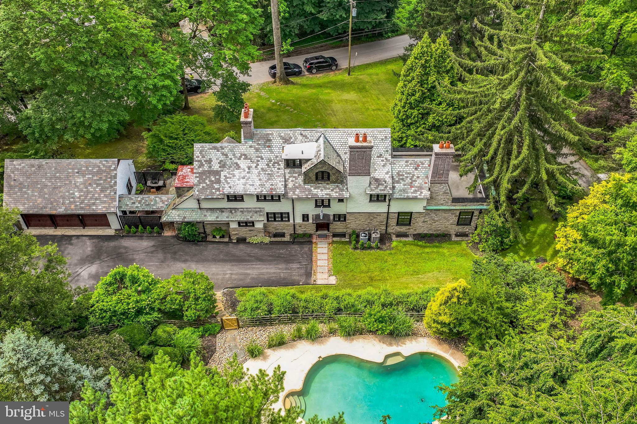 443 Homestead Road Wayne, PA 19087 - Photo 8 of 55 an aerial view of a house with a yard