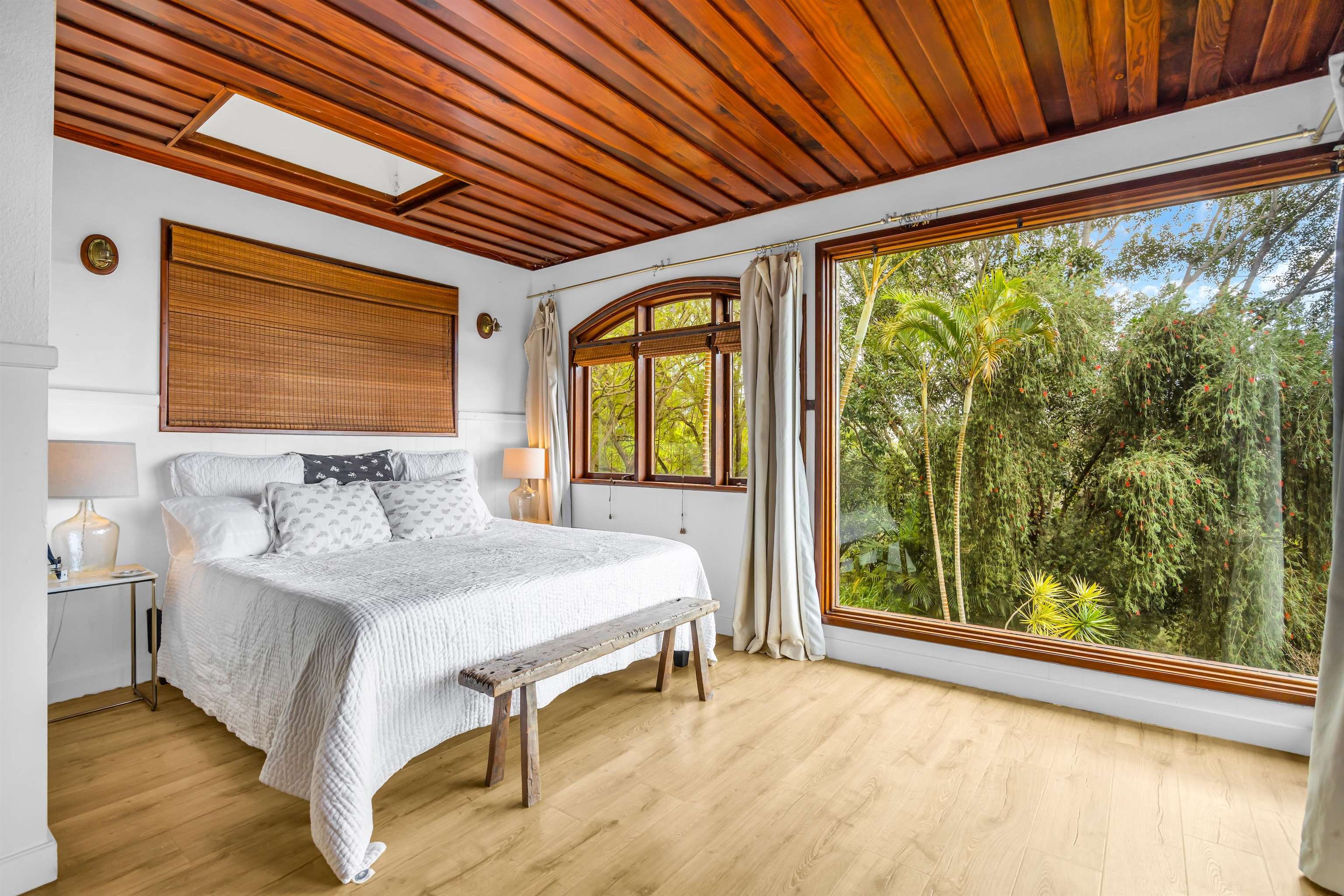 1854 Olinda Road Makawao, HI 96768 - Photo 14 of 26 a bedroom with a bed and large window