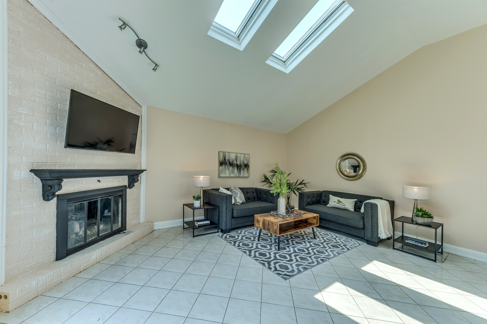 105 North Wolf Road Prospect Heights, IL 60070 - Photo 15 of 26 a living room with furniture and a fireplace