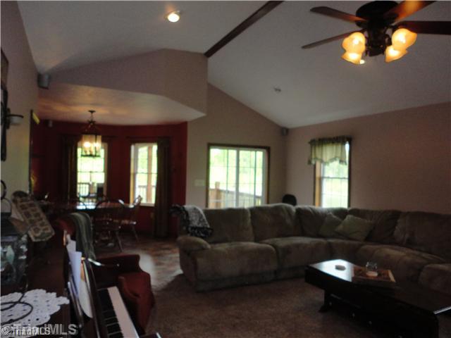 2185 South River Church Road Woodleaf, NC 27054 - Photo 3 of 15 Other. Open great room with stone fireplace and adjacent dining area.