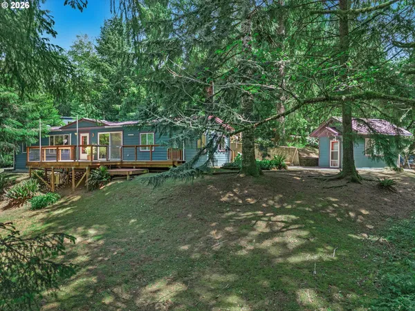 a house view with a garden space