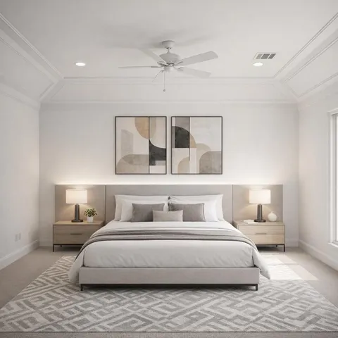 a front view of a house with swimming pool having outdoor seating