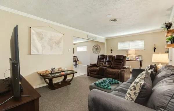 a living room with furniture