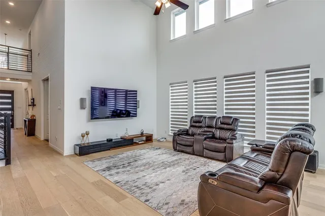 a living room with furniture