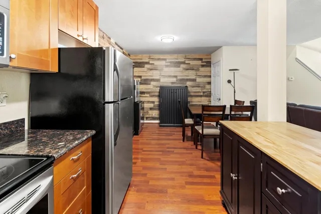 a hallway with chairs