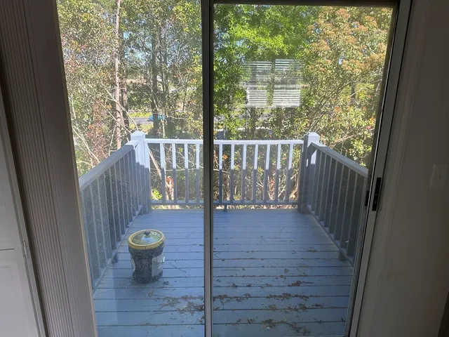 a view of wooden floor and chair