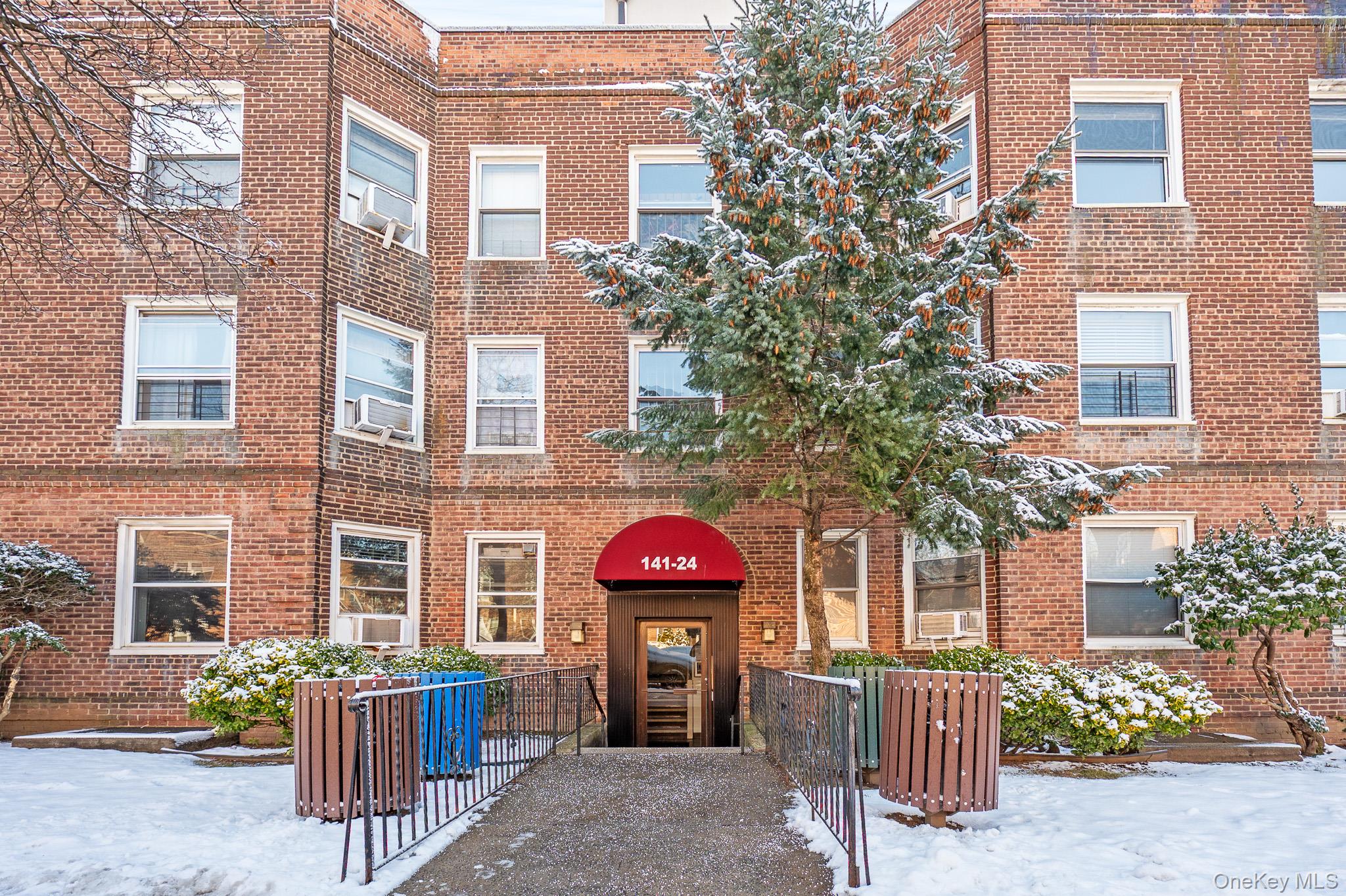 front view of a brick building