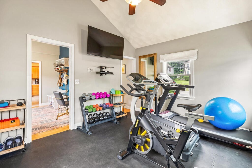 45 Spring Street Stoneham, MA 02180 - Photo 14 of 30 a view of a room with gym equipment